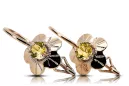 Original Vintage 14K Rose Gold Yellow Peridot Earrings Vintage Jewlery vec028r